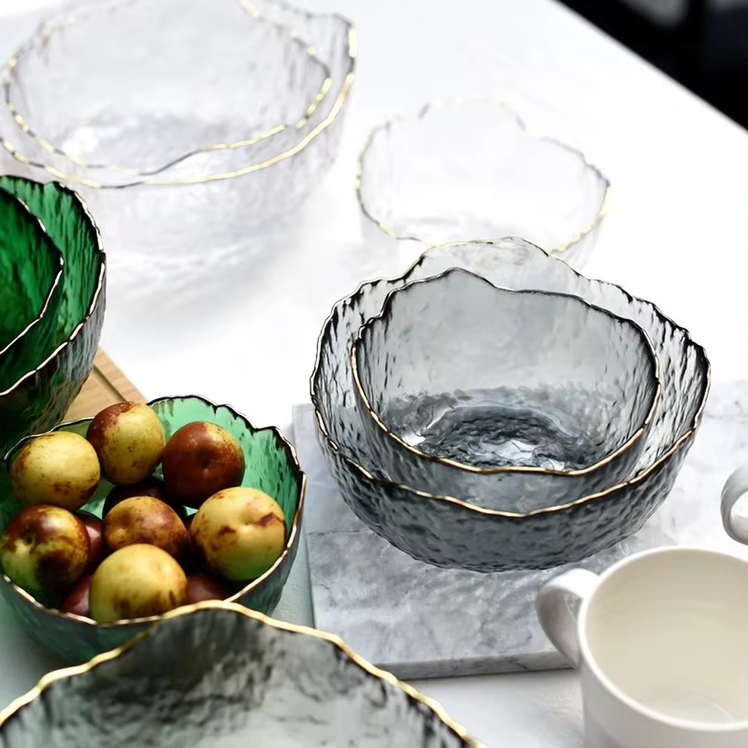 Dim Sum Basket - Japanese Style Iceberg Glass Bowl with
